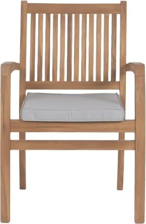 Set dining exterior din lemn de tec masiv, masă extensibilă 210–310 cm și 8 scaune, finisaj natural, „Java”