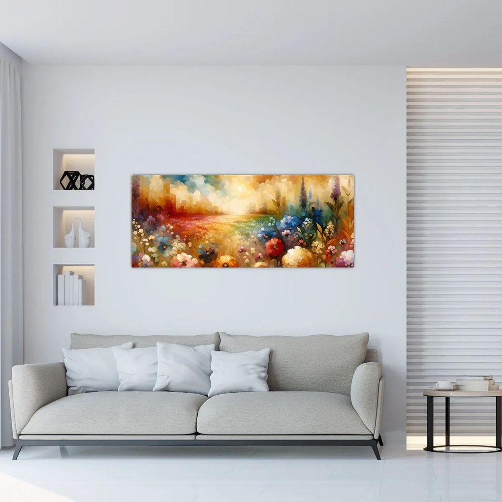 Tablou - Pajiște colorată (120x50 cm)