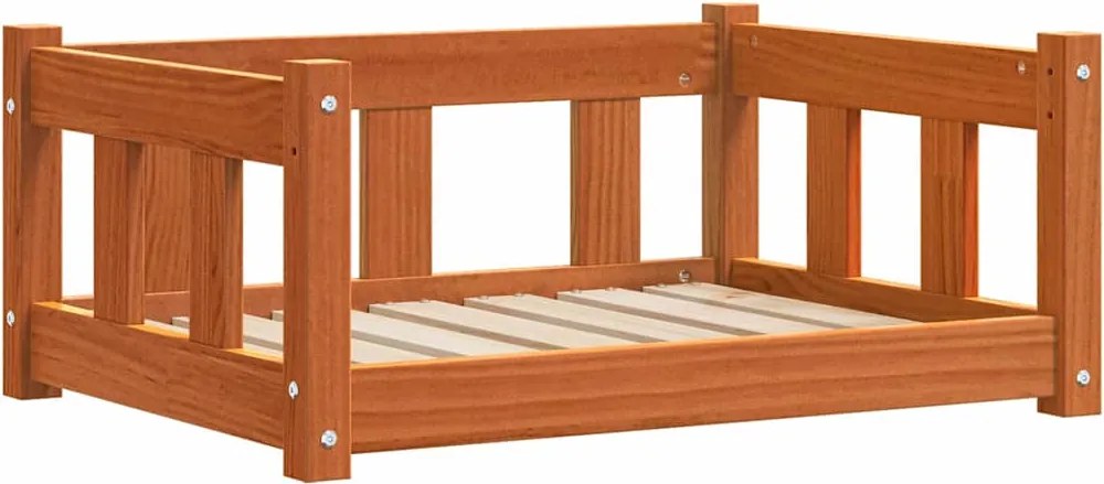 vidaXL Pat pentru câini cu depozitare Maroniu cerat 65,5 x 50 x 28 cm