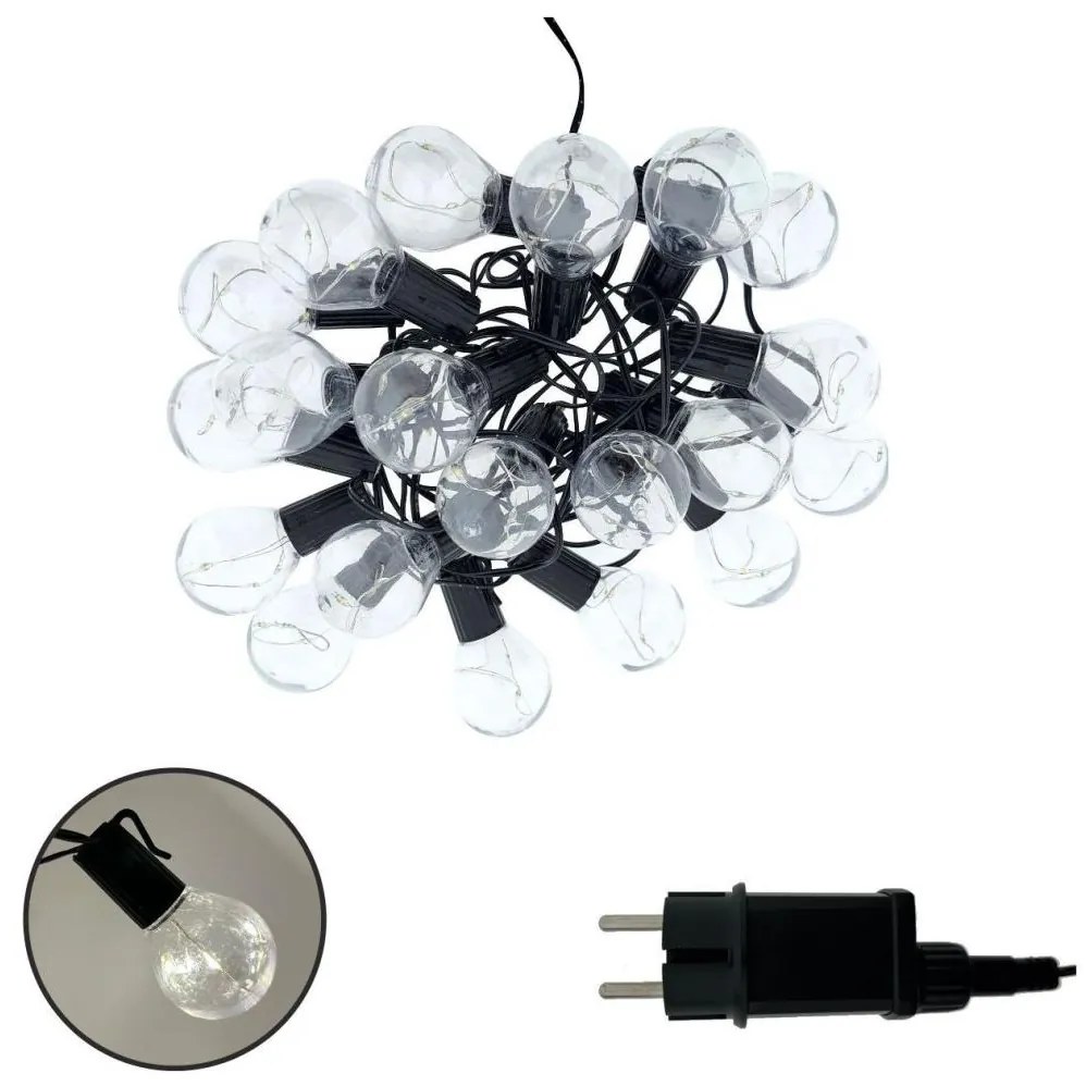 Ghirlandă LED decorativă pentru exterior 20xLED/0,075W/230V 5,8 m IP44 negru