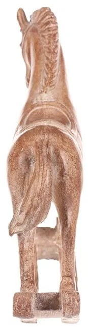 Decorație cal balansoar 19 cm, poliresină,imitație de lemn