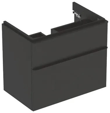 Mobilier suspendat cu doua sertare, Geberit, Smyle Square, pentru lavoar, 75 cm, lava mat 75 cm