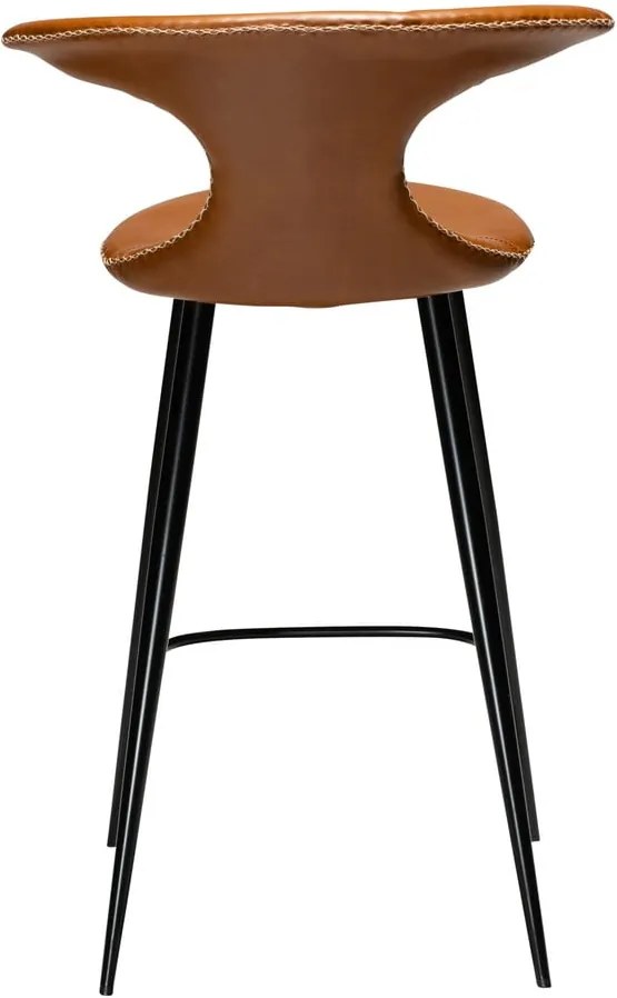 Scaun bar din piele artificială DAN–FORM Denmark Flair, maro coniac, înălțime 90 cm