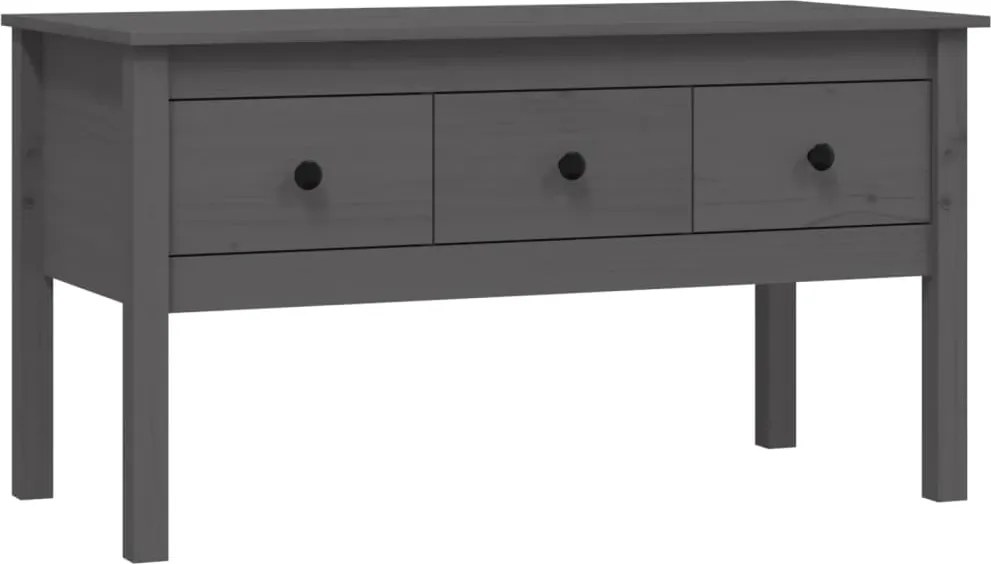 vidaXL Măsuță de cafea, gri, 102x49x55 cm, lemn masiv de pin