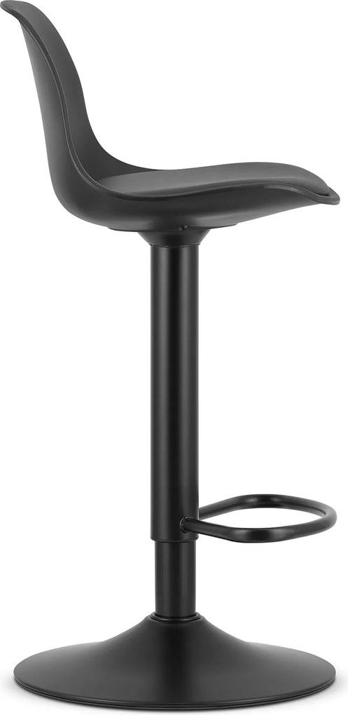 Reducere Scaun de bar negru HOGA din piele ecologica cu picior negru II. calitate
