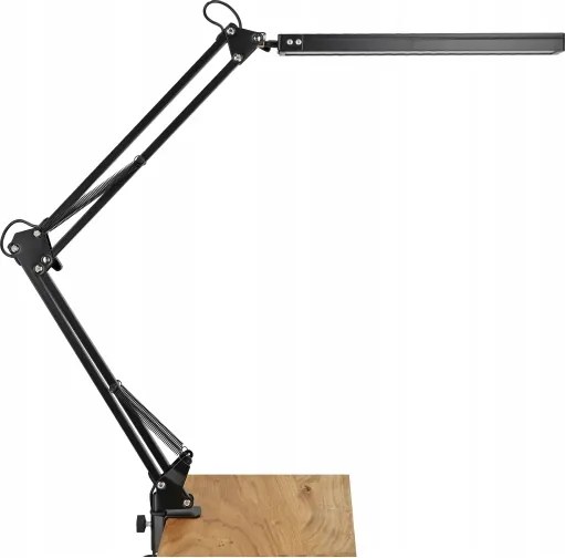 Lampă de birou LED reglabilă cu clemă, 10W, 5V, 3000/4000/6000K, neagră