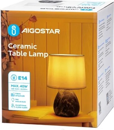 Lampă de masă Aigostar 1xE14/40W/230V gri