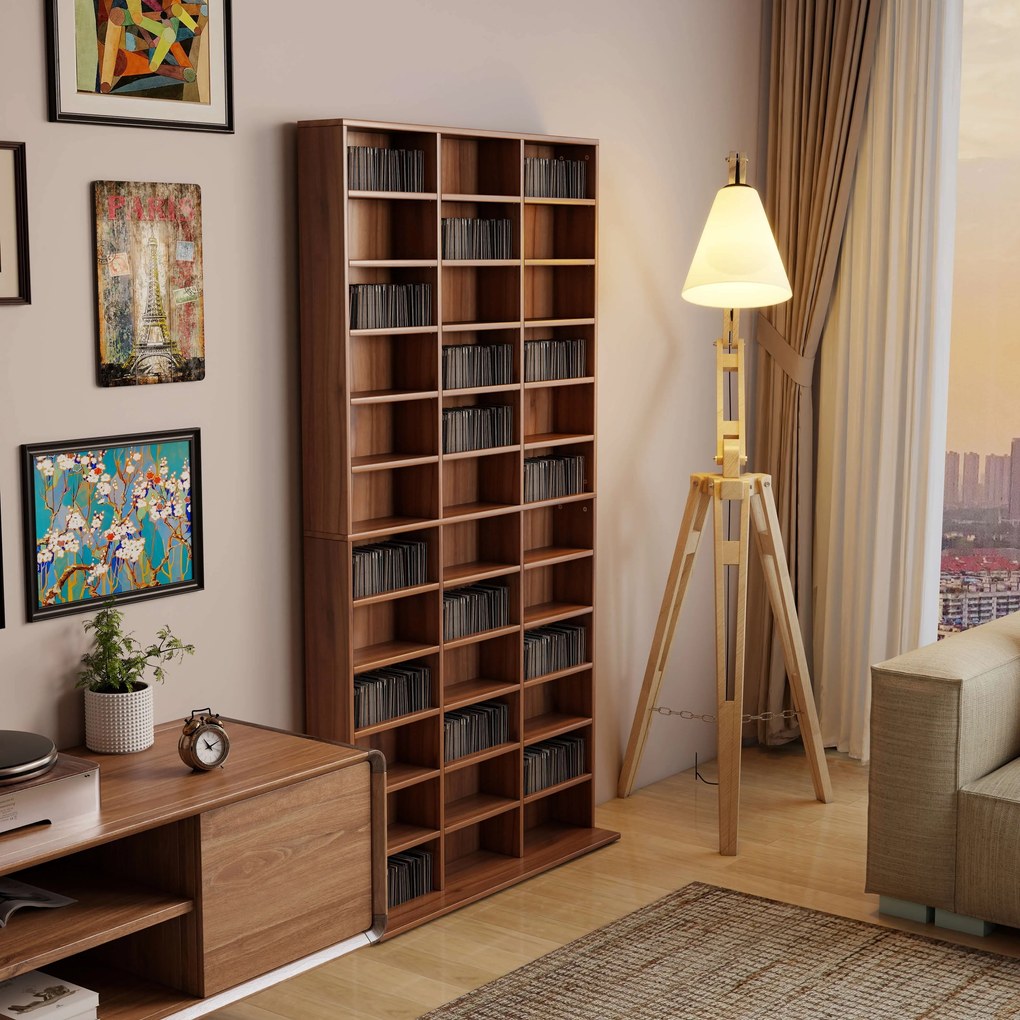 Biblioteca perete pentru camera,birou ,Sarcina 50kg,195x102x23.5cm,maro HOMCOM | Aosom Romania