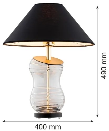 Lampă de masă VENETO 1xE27/15W/230V neagră/alamă Argon 8037