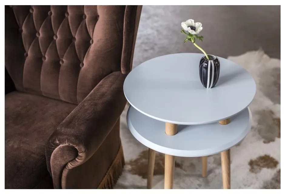 Măsuță auxiliară Ragaba UFO ⌀ 45 cm, alb