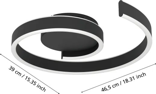 Eglo 901888 - Plafonieră LED RGBW dimabilă ANDABAIA-Z LED/37W/230V neagră