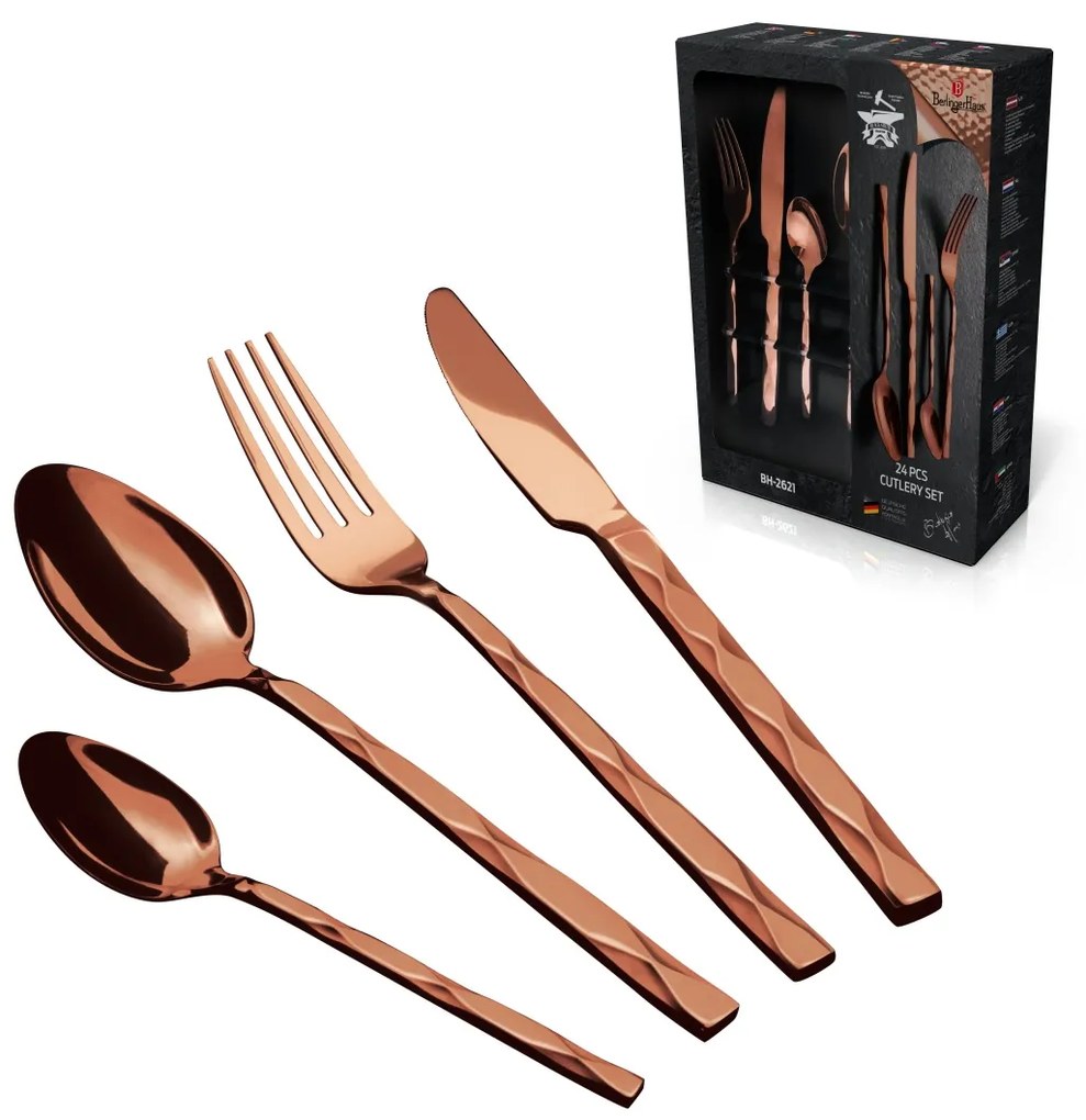 Set Tacamuri 24 piese, 6 persoane, Berlinger Haus Rose Gold BH 2621