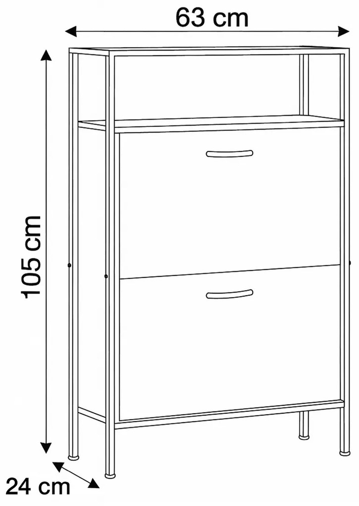 Botnik cu rafturi G1007 OAK, stejar, 2 etaje
