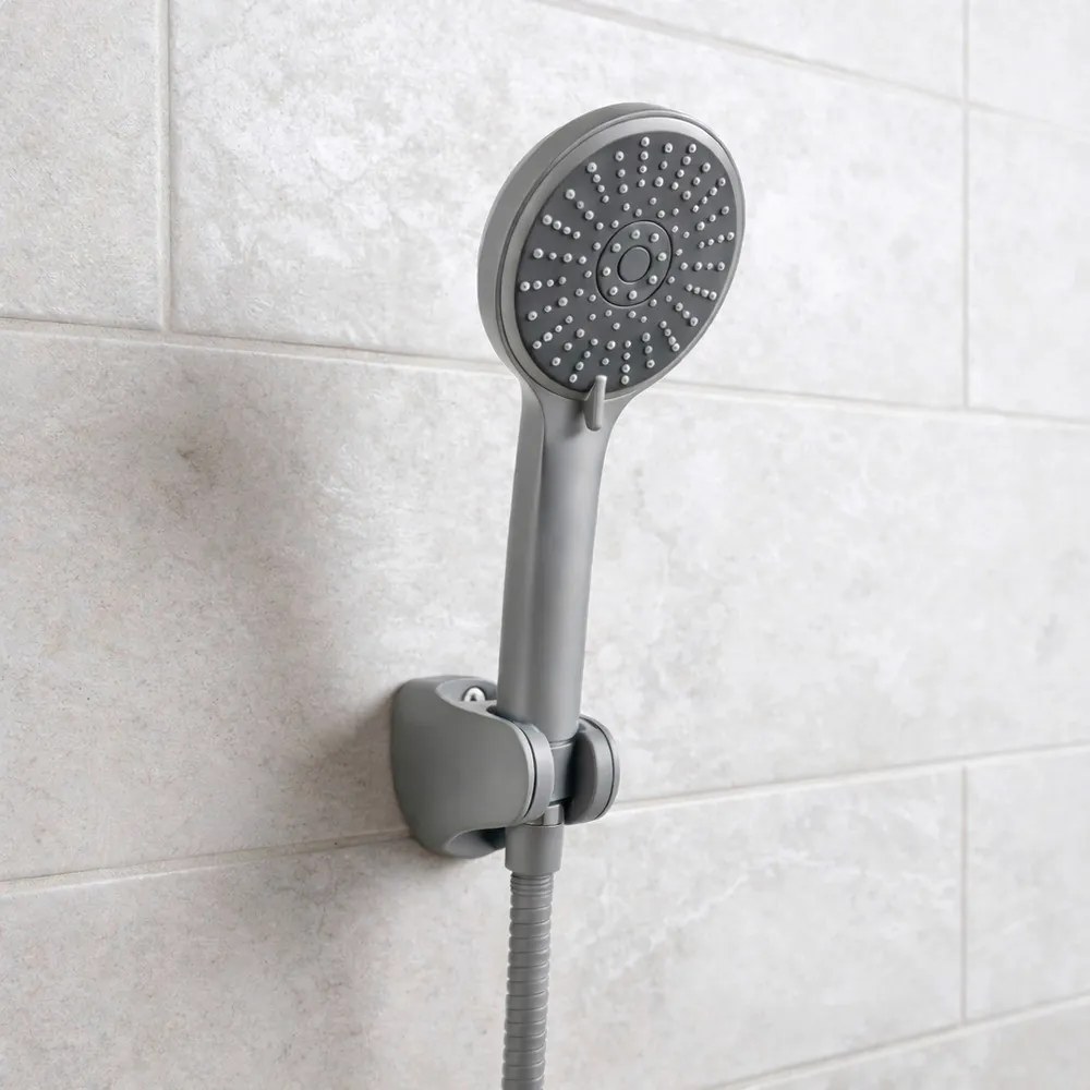 Duș de mână Lili cu 5 funcții și suport pentru furtun gri