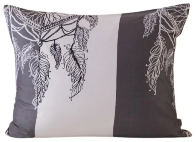 Husa pentru perna din microfibra TIRSO 50x70 cm, gri-alb