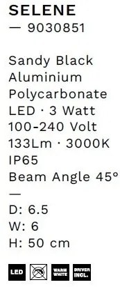 Stalp LED iluminat exterior decorativ IP65 SELENE H-50cm