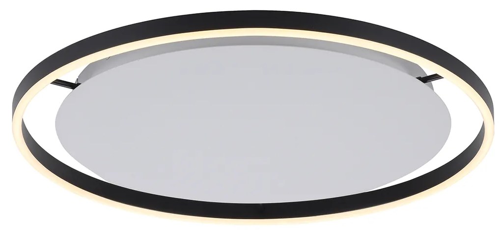 Plafoniera gri închis 60 cm inclusiv LED cu dimmer în 3 trepte - Zlatan