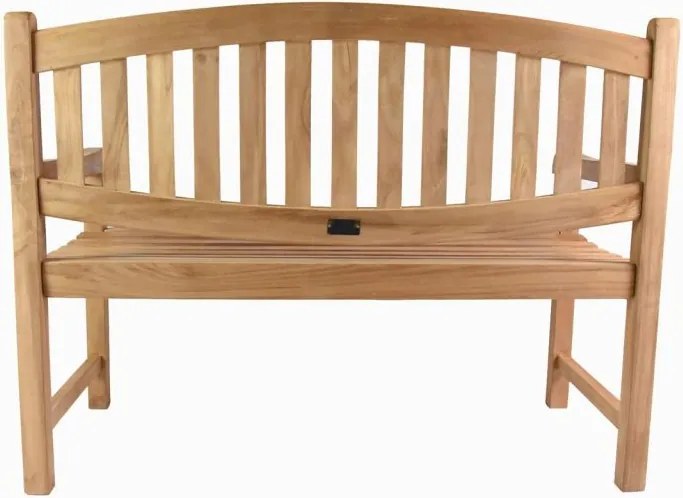 Bancă de 2 locuri DIVERO, lemn de tec tratat, 120 cm.