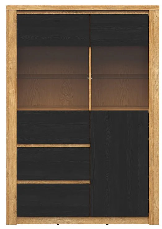 Vitrină Walton REG2W2S (stejar mare + stejar negru). 1074200