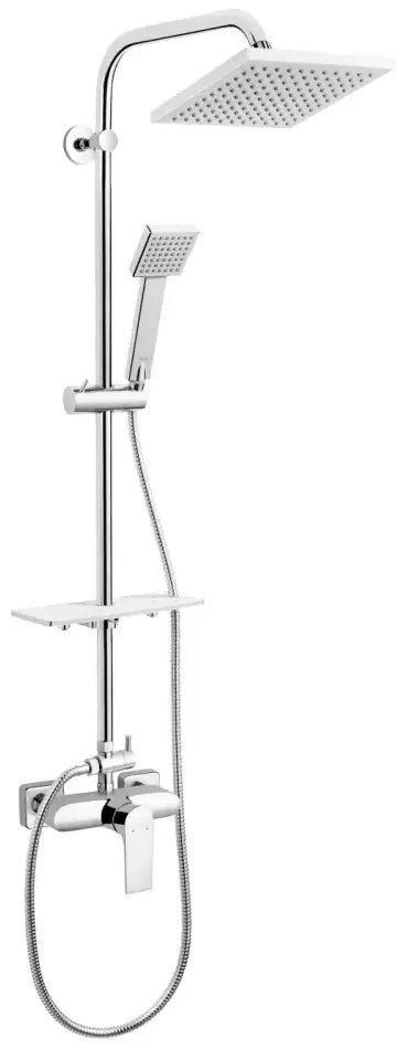 Set coloana dus si baterie lavoar Ferro Algeo Square cu accesorii Ferro Orfeus