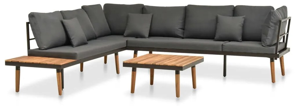 vidaXL Set mobilier de grădină cu perne, 4 piese, lemn masiv de acacia