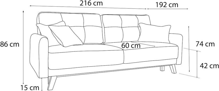 Canapea extensibilă Bobochic Paris Balio, gri închis