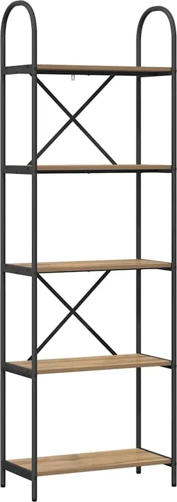 vidaXL Raft pentru cărți Stejar Artizanal 60 x 30 x 183 cm