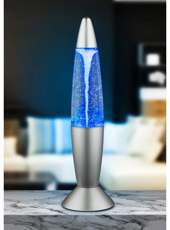 Veioza decorativa, gri argintiu din plastic cu efect de vartej in interior MAGMA 28019 GL