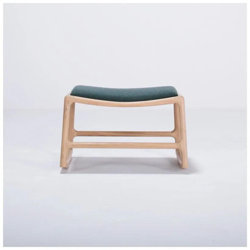 Scaun/taburet cu construcție din lemn de stejar Gazzda Dedo, verde