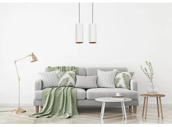 Lustr AVALO 2xE27/60W/230V alb/cupru pe cablu