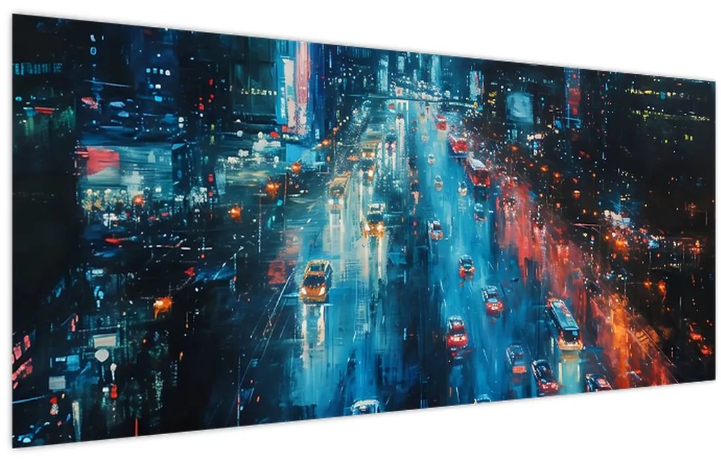 Tablou - Oraș mare, pictură în ulei (120x50 cm)