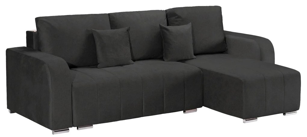 Coltar Extensibil 3 locuri Armando, cu ladă de depozitare, Verde - Gri, 240 x 147 x 85 cm