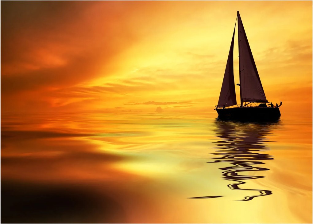Tablou - Sailboat la apus de soare (70x50 cm)