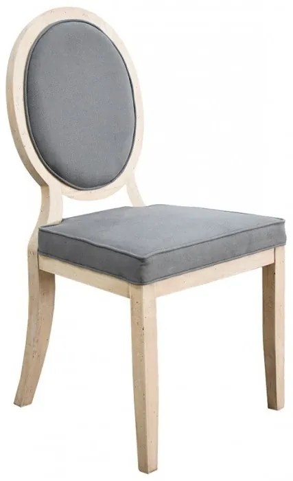 Scaun dining, gri, stofa, Medaillon