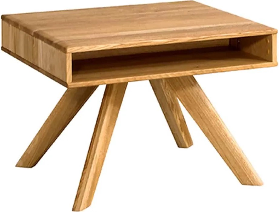 Masă stejar masiv Cafea Urban, 70 × 50 × 50 cm