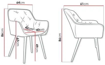 Scaun sufragerie Alunax (Gri + Negru) . 1103365