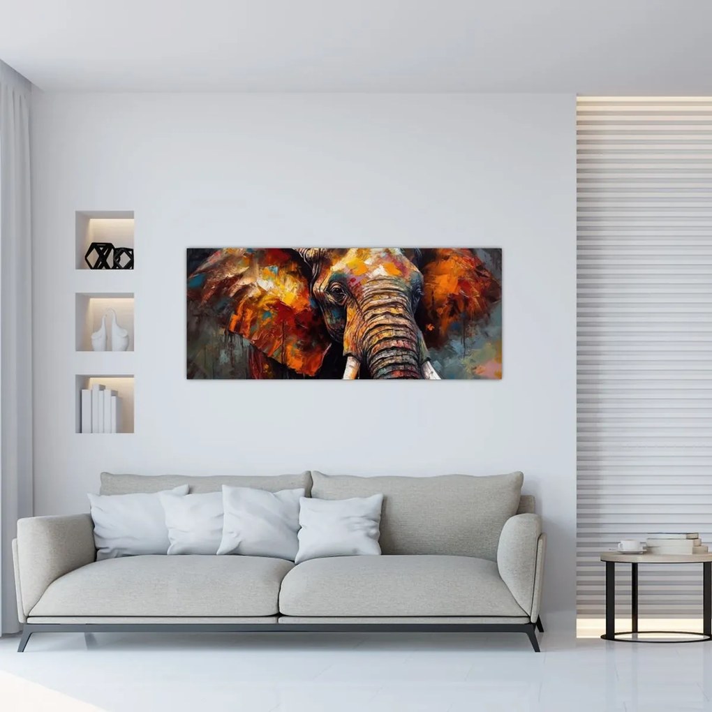 Tablou - Pictura unui elefant (120x50 cm)