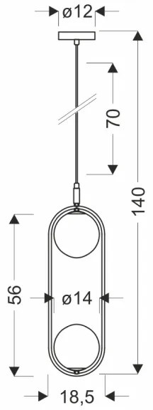 Lustră pe cablu CORDEL 2xG9/28W/230V alamă/bej fumuriu