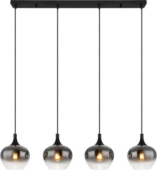 Globo 15548-4H - Lustră suspendată pe cablu MAXY 4xE27/40W/230V, neagră