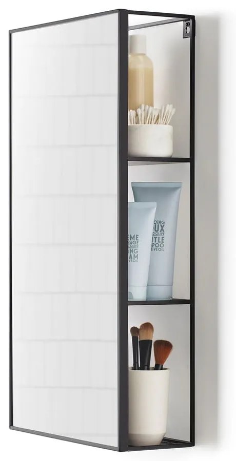 Oglindă de perete cu raft 30x62 cm Cubiko – Umbra