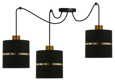 Lustră pe cablu ASSAM 3xE27/60W/230V negru