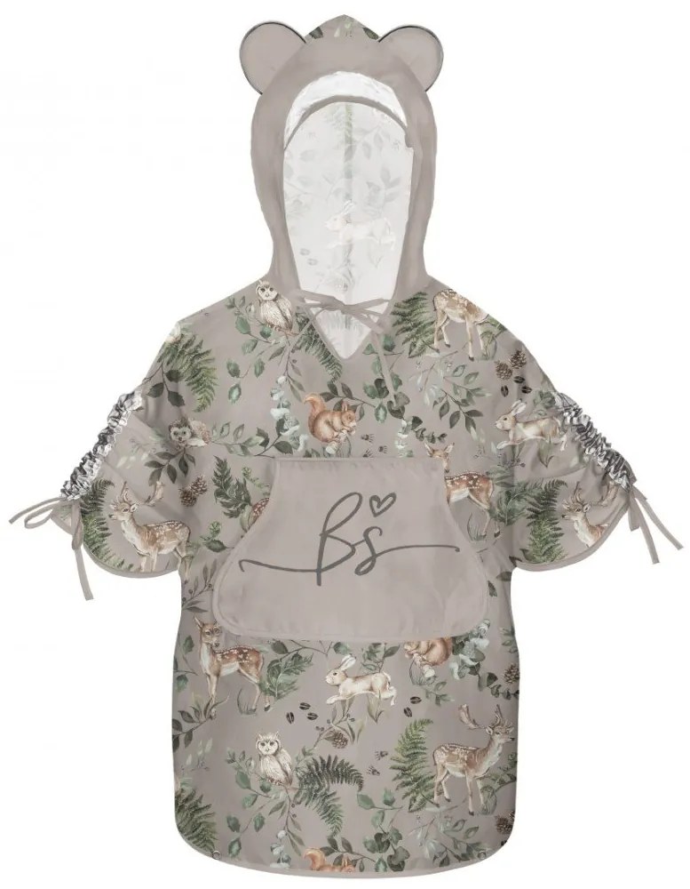 Pelerina de Ploaie pentru Copii, Poncho pentru ploaie 1,5-8 ani ,   Animals Garden Light