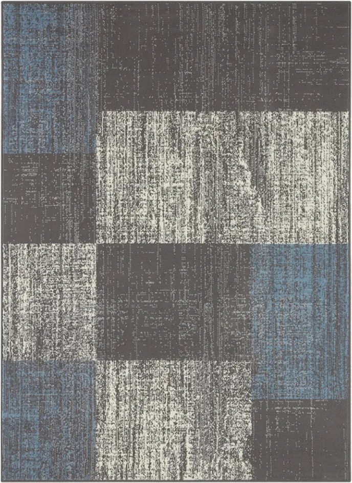 Covor gri/albastru din polipropilena Patchwork Design The Home (diverse dimensiuni)