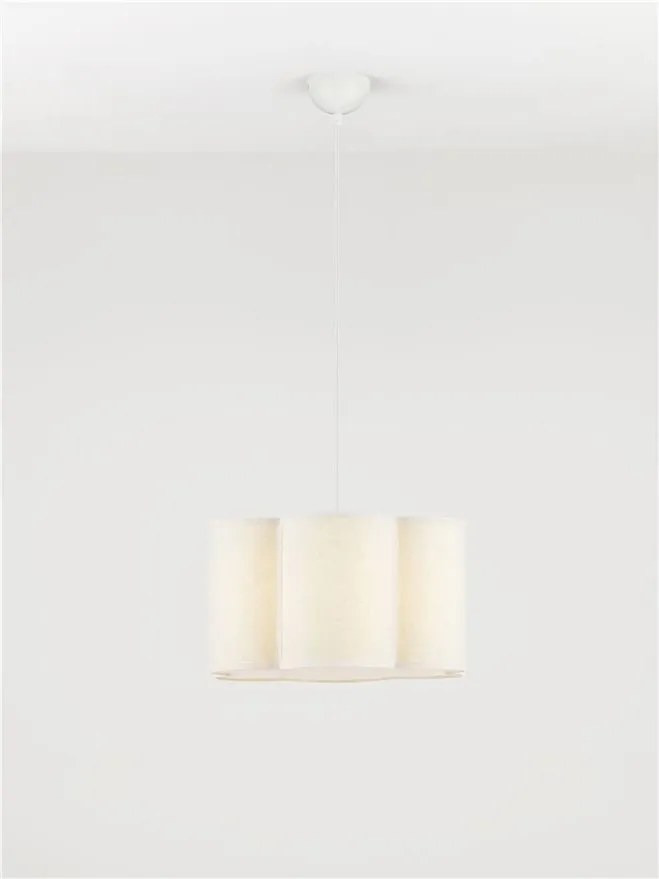 Lustra suspendata cu abajur textil bej BLOOSY