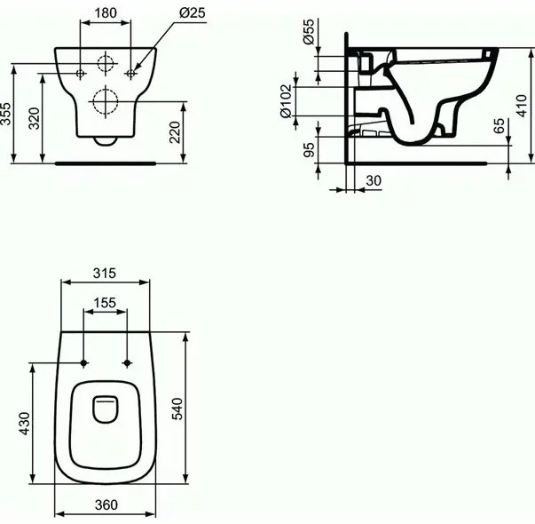 Vas wc suspendat Ideal Standard Esedra