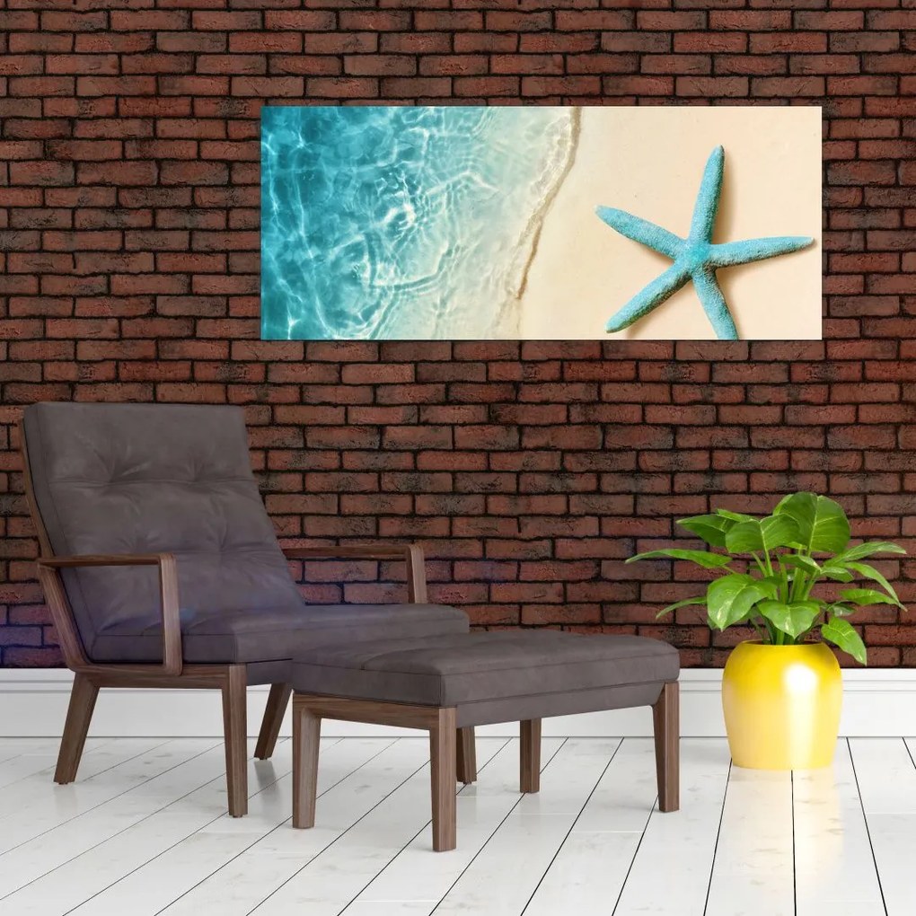 Tablou - Stea de mare pe plajă (120x50 cm)