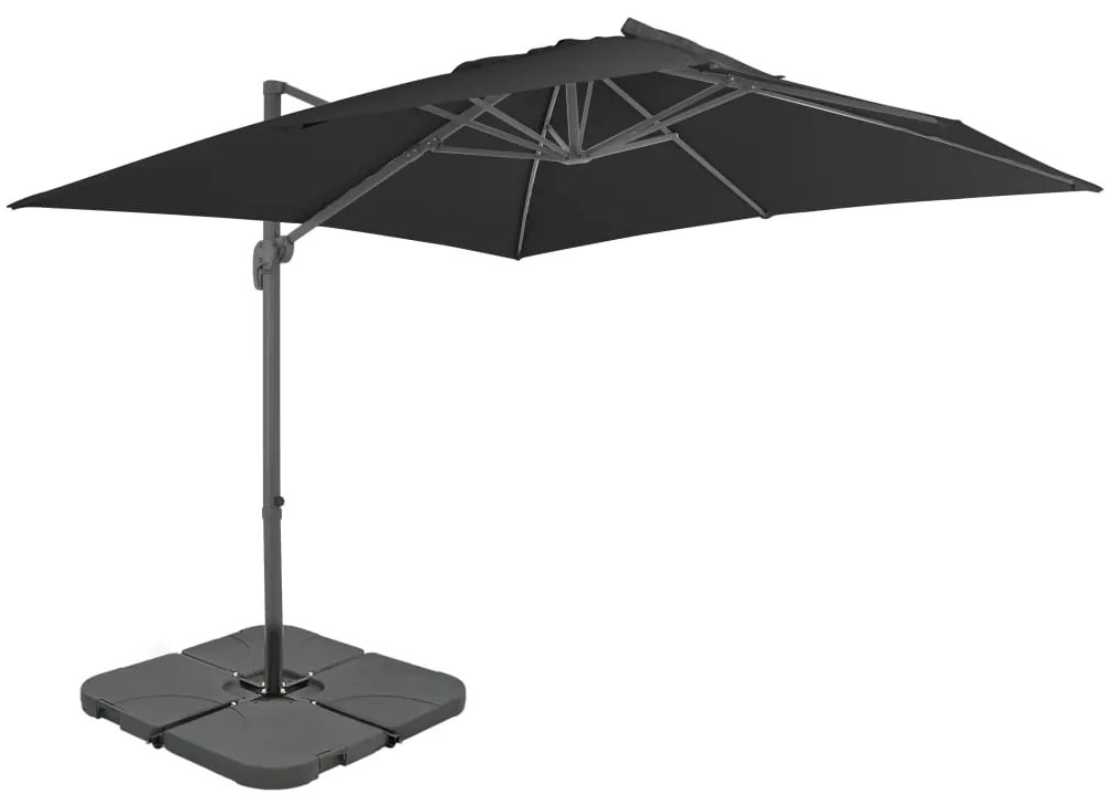 vidaXL Umbrelă de exterior cu bază portabilă, antracit