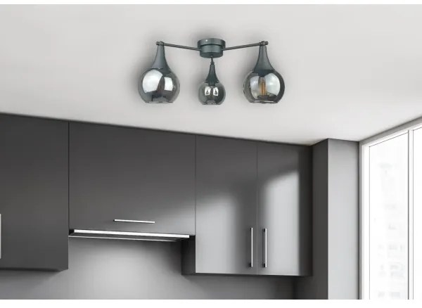 Lustră aplicată STAR 3xE27/60W/230V negru/negru fumuriu