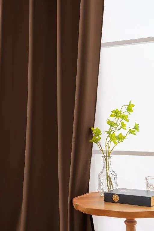 Draperie maro inchis cu rejansa OXFORD 140x250 cm