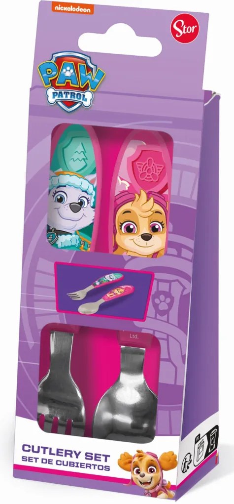 Patrula Cățelușilor Girl Superpowers set tacâmuri ergonomic din metal - 2 piese